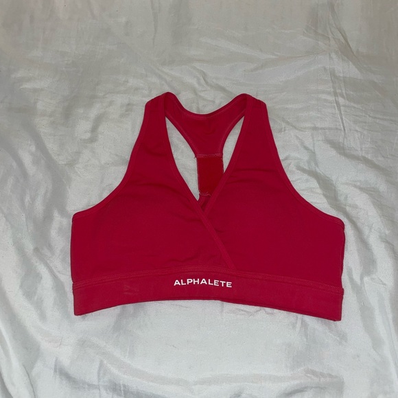 Alphalete surface wrap sports bra in pink - Picture 5 of 17